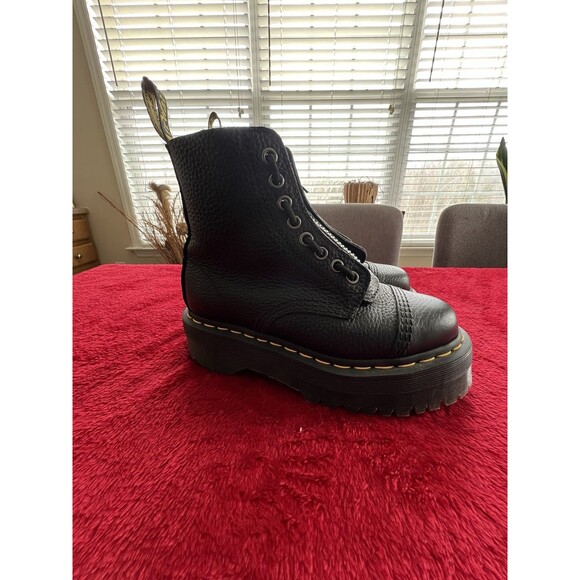 Dr. Martens Sinclair Combat Boots Womens Size 5 Black Platform Jungle Zip Quad - Picture 3 of 11